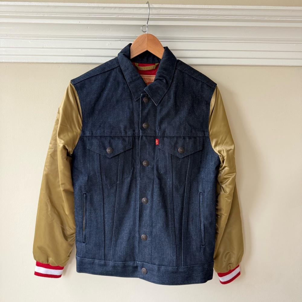 Levis X SF 49ers Japanese Denim Jacket with Gold Sleeves
